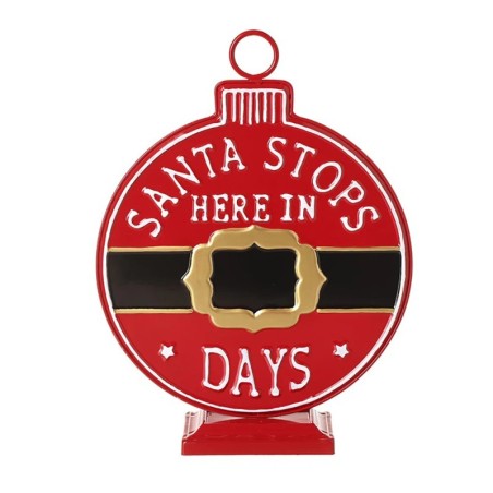 Santa Stops Here Christmas Countdown Sign 37cm