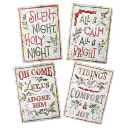 Vintage Style Christmas Wall Plaques Four Designs UK