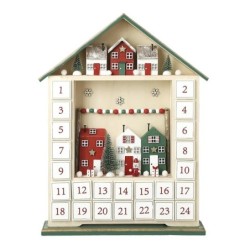 Wooden Village House Advent Calendar 24 Drawers UK Gift