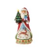 Jim Shore Santa Figurine with LED Vintage Tree