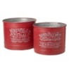 North Pole Red Metal Storage Tubs Set of 2 34cm Christmas