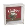 Christmas Savings Money Box Festive Wooden Display Bank
