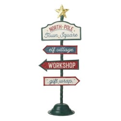 Santa's Village Metal Town Sign 46cm