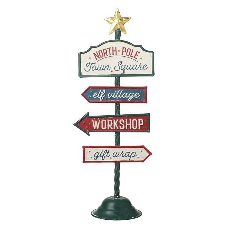 Santa's Village Metal Town Sign 46cm