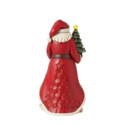Jim Shore Santa Figurine with LED Vintage Tree