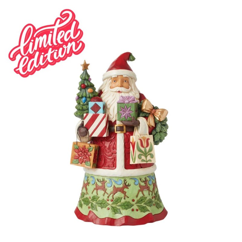 Jim Shore First Edition Signed All Wrapped Up Santa with Gifts Figurine