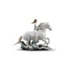 Riding her horse on the seashore Horse Woman Figurine