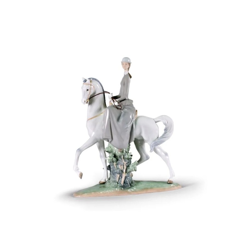 Woman on Horse Figurine