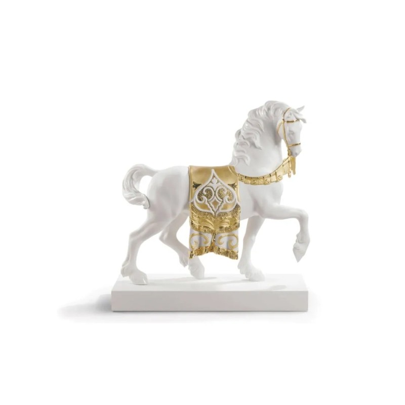 A Regal Steed Horse Sculpture Golden Lustre