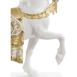 A Regal Steed Horse Sculpture Golden Lustre