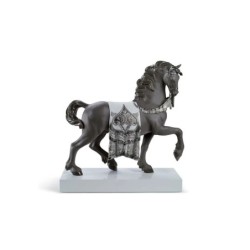 A Regal Steed Horse Sculpture Silver Lustre