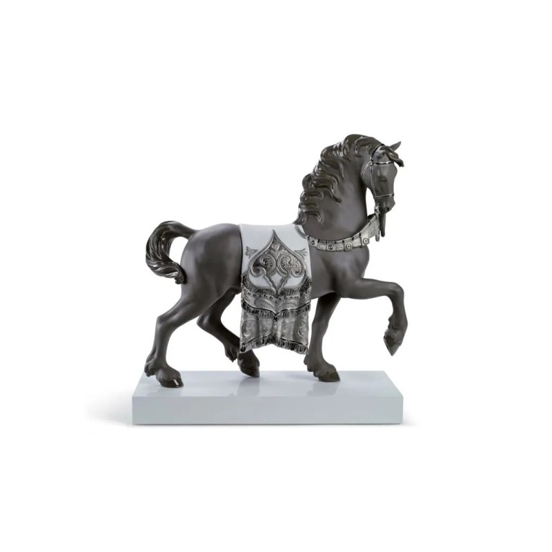 A Regal Steed Horse Sculpture Silver Lustre