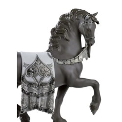 A Regal Steed Horse Sculpture Silver Lustre