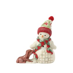 Jim Shore Up to Snow Good Snowman with Dog Scarf Pint Figurine