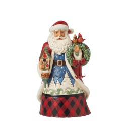 Jim Shore Winter's Welcome Santa with Birdhouse Figurine