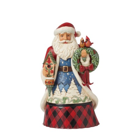 Jim Shore Winter's Welcome Santa with Birdhouse Figurine