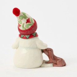 Jim Shore Up to Snow Good Snowman with Dog Scarf Pint Figurine