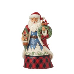 Jim Shore Winter's Welcome Santa with Birdhouse Figurine