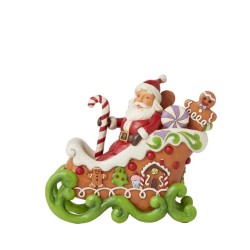 Jim Shore Sharing Sweet Holiday Cheer Gingerbread Sleigh with Lights