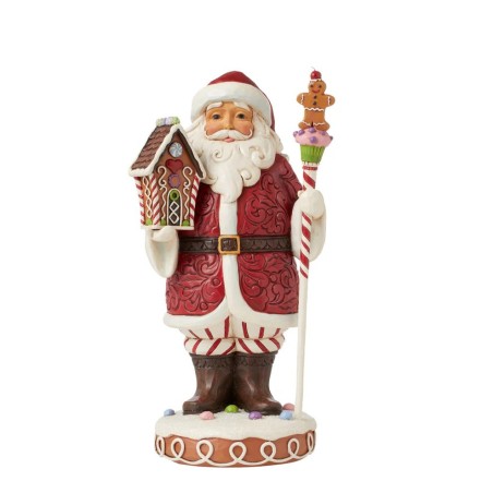 Jim Shore Have A Sweet Christmas Gingerbread Santa with Staff