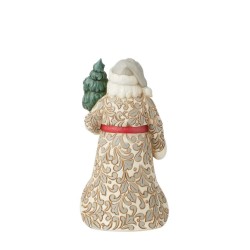 Jim Shore Christmas Is Coming Black White Plaid Santa