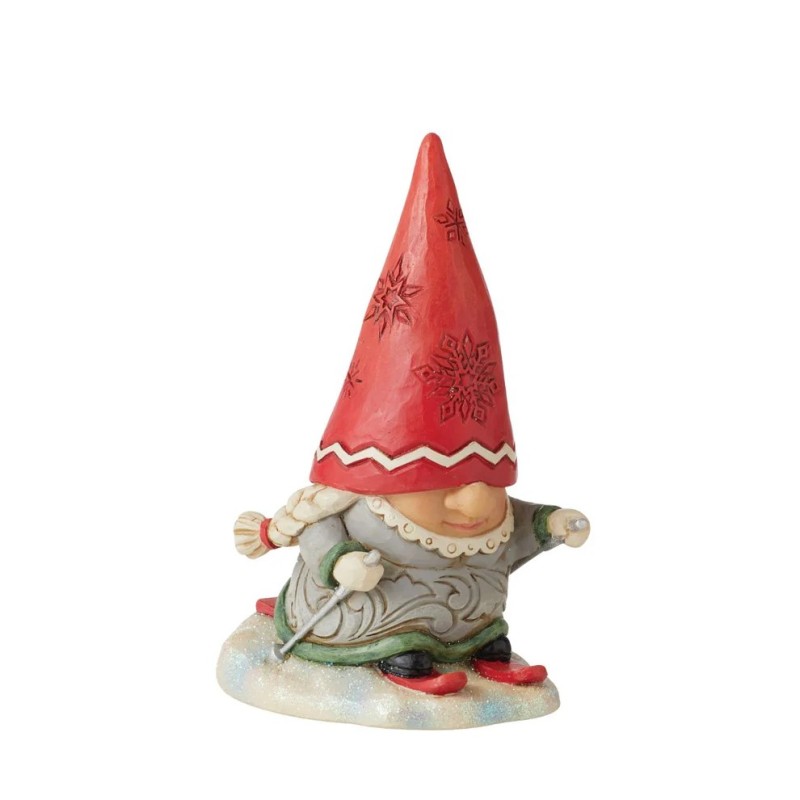 Jim Shore Gnome Skier with Braids Figurine