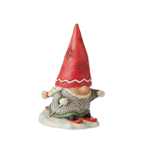 Jim Shore Gnome Skier with Braids Figurine
