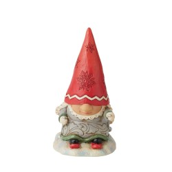 Jim Shore Gnome Skier with Braids Figurine