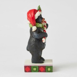 Jim Shore Beary Merry Christmas Lodge Black Bear with Candy Cane