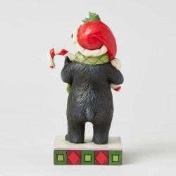 Jim Shore Beary Merry Christmas Lodge Black Bear with Candy Cane