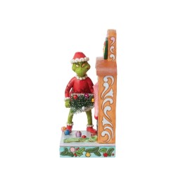 Jim Shore The Grinch Pushing Tree Up Fireplace Figurine