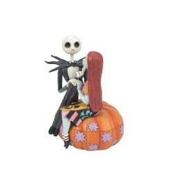 Jim Shore Jack and Sally on a Pumpkin Figurine