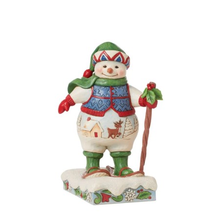 Jim Shore Snowman wearing Snowshoes Figurine