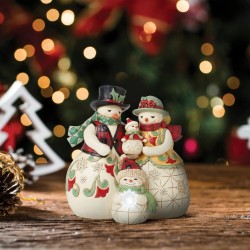 Jim Shore Love Keeps Us Warm Snowman Family Toasting Marshmallows