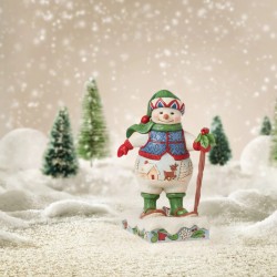 Jim Shore Snowman wearing Snowshoes Figurine