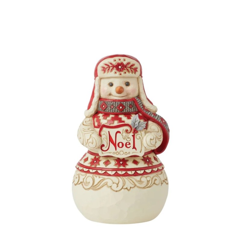 Jim Shore Nordic Noel Snowman with Noel Sign Figurine