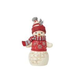 Jim Shore Nordic Noel Snowman in Cozy Hat Scarf Figurine