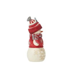 Jim Shore Nordic Noel Snowman in Cozy Hat Scarf Figurine