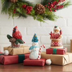 Jim Shore Candy Cane Crush Snowman Sisal Tree Pint Size Figurine