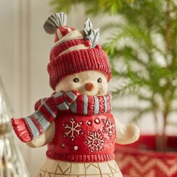 Jim Shore Nordic Noel Snowman in Cozy Hat Scarf Figurine