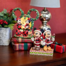 Jim Shore Candy Cane Christmas Mickey Minnie with Candy Canes