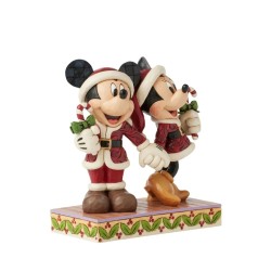 Jim Shore Candy Cane Christmas Mickey Minnie with Candy Canes