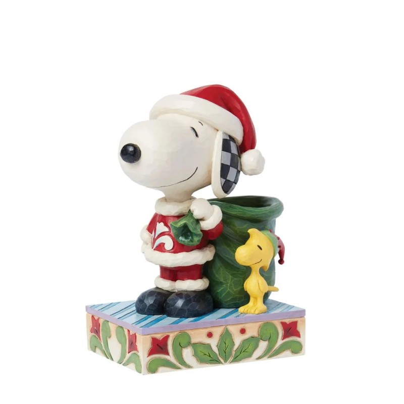 Jim Shore Peanuts Snoopy Santa and Elf Woodstock