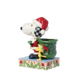Jim Shore Peanuts Snoopy Santa and Elf Woodstock
