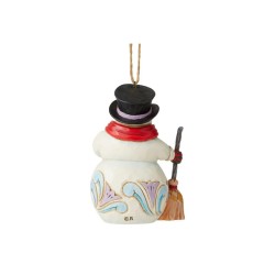Jim Shore Snowman with Long Scarf and Broom Hanging Ornament