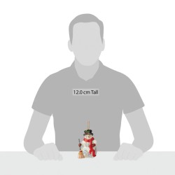 Jim Shore Snowman with Long Scarf and Broom Hanging Ornament