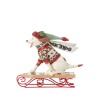 Jim Shore Dashing Downhill Dog on a Sled Figurine
