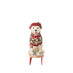 Jim Shore Dashing Downhill Dog on a Sled Figurine