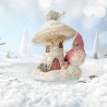 Jim Shore Woodland Mushroom House with Cardinal Figurine
