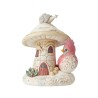 Jim Shore Woodland Mushroom House with Cardinal Figurine